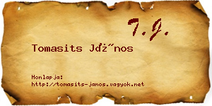 Tomasits János névjegykártya
