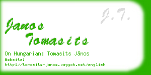 janos tomasits business card